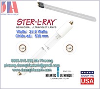 Bóng đèn diệt khuẩn nhập khẩu USA G24T5L (25,6w) | Ster-L-Ray UV Lamps | Bóng đèn UV 25.6w - 538mm