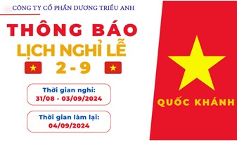 THÔNG BÁO NGHỈ LỄ 2/9/2024