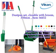 Bộ ky chổi nhựa hốt rác Vikan 56654 | Vikan 5665X Dustpan set, closable with broom, 350mm