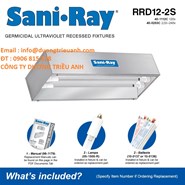 SaniRay ® Đèn chiếu sáng mặt lõm UV 2 đèn UV - RRD12-RRD64 - Đầu ra tiêu chuẩn hai đèn - 
