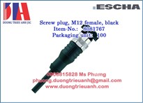 Screw plug, M12 female, black Item 8081767 | Phích cắm vít, cái M12, màu đen | Escha cáp Việt Nam